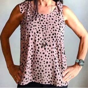 New! Rose Mocha Shoulder tie Tank by She & Sky